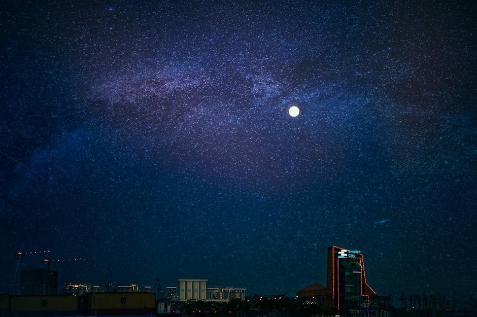 Landschapsfotografie van stadsgezicht tijdens de nacht