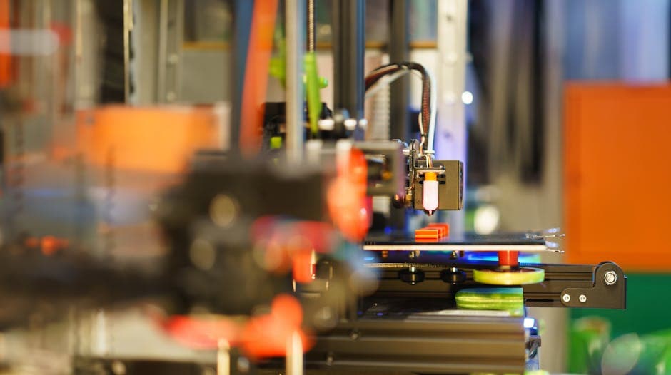 Een thuisfabriek met 3D-printers die modellen en prototypes vervaardigen.